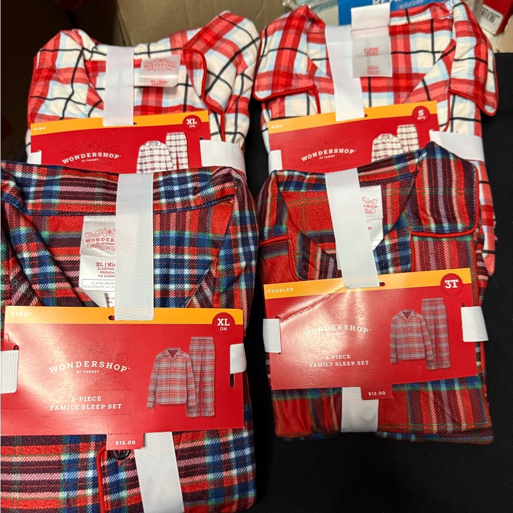 Wondershop Red and Blue Plaid Holiday Kids Sets